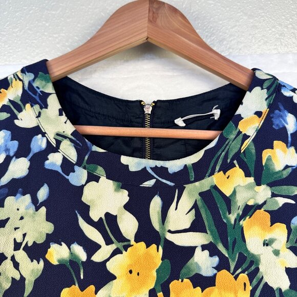 Slate & Willow Womens Blue Floral Throw Shift Dress S Short Feminine Fairycore - Picture 10 of 16